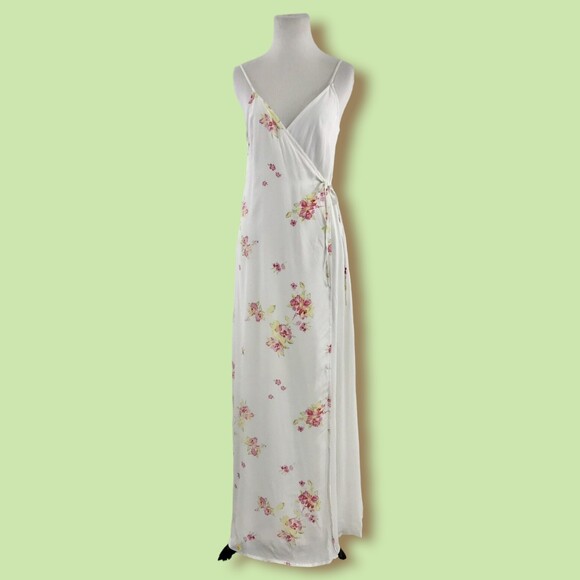 Privacy Please Revolve Dress S Richter Wrap Maxi Surplice White Floral coastal - Picture 1 of 7